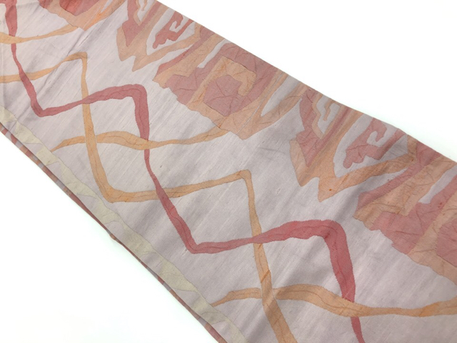 JAPANESE KIMONO / VINTAGE NAGOYA OBI / WOVEN ABSTRACT PATTERN